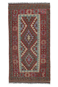  Kelim Afghan Old Style Teppe 97X192 Ekte Orientalsk Håndvevd Svart/Mørk Brun (Ull, Afghanistan)