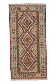  Kelim Afghan Old Style Teppe 98X196 Ekte Orientalsk Håndvevd Hvit/Creme/Mørk Brun (Ull, Afghanistan)