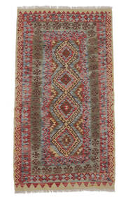  Kelim Afghan Old Style Teppe 99X192 Ekte Orientalsk Håndvevd Mørk Brun/Svart (Ull, Afghanistan)