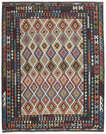  Kelim Afghan Old Style Teppe 248X292 Ekte Orientalsk Håndvevd Svart/Mørk Brun (Ull, Afghanistan)