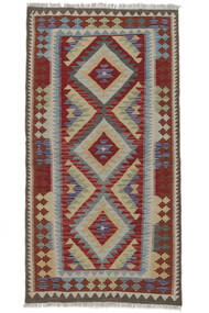  Kelim Afghan Old Style Teppe 100X195 Ekte Orientalsk Håndvevd Brun, Mørk Rød (Ull, )