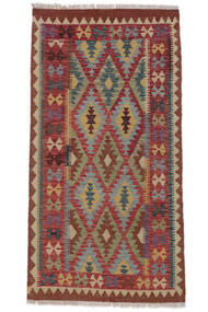  Kelim Afghan Old Style Teppe 102X193 Ekte Orientalsk Håndvevd Mørk Rød, Brun (Ull, )