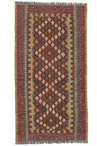 Orientalsk Kelim Afghan Old Style Teppe 100X194 Mørk Rød/Brun (Ull, Afghanistan)