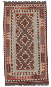  Kelim Afghan Old Style Teppe 109X206 Ekte Orientalsk Håndvevd Mørk Brun/Svart (Ull, Afghanistan)
