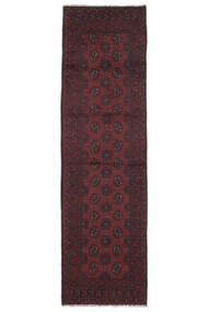  Orientalsk Afghan Fine Teppe 77X282Løpere Svart/Mørk Rød (Ull, Afghanistan)