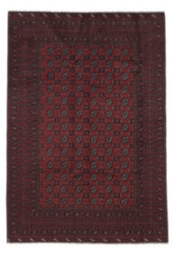  Afghan Fine Teppe 197X286 Ekte Orientalsk Håndknyttet Svart/Mørk Rød (Ull, )