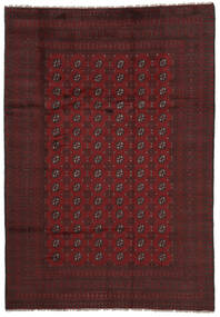  Afghan Fine Teppe 196X286 Ekte Orientalsk Håndknyttet Svart/Mørk Rød (Ull, )