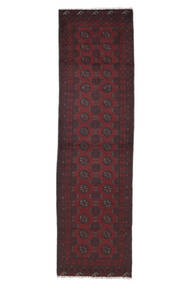  Afghan Fine Teppe 76X280 Ekte Orientalsk Håndknyttet Teppeløpere Svart/Mørk Rød (Ull, )