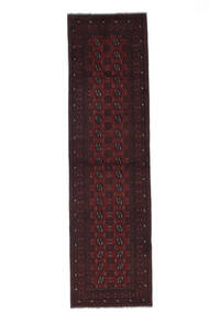  Afghan Fine Teppe 80X291 Ekte Orientalsk Håndknyttet Teppeløpere Svart (Ull, )