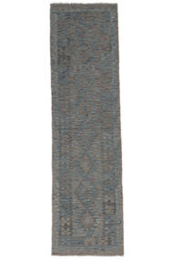  Kelim Afghan Old Style Teppe 80X294 Ekte Orientalsk Håndvevd Teppeløpere Mørk Grå, Svart (Ull, Afghanistan)
