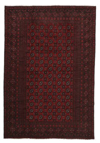  Afghan Fine Teppe 198X291 Ekte Orientalsk Håndknyttet Svart/Mørk Rød (Ull, )