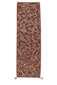  Kelim Afghan Old Style Teppe 91X288 Ekte Orientalsk Håndvevd Teppeløpere Hvit/Creme/Mørk Brun (Ull, Afghanistan)