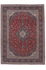  Keshan Teppe 293X399 Ekte Orientalsk Håndknyttet Svart, Mørk Rød Stort (Ull, Persia/Iran)