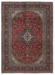  Keshan Teppe 290X397 Ekte Orientalsk Håndknyttet Svart, Mørk Rød Stort (Ull, Persia/Iran)