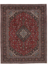  Keshan Teppe 303X389 Ekte Orientalsk Håndknyttet Svart, Mørk Rød Stort (Ull, Persia/Iran)