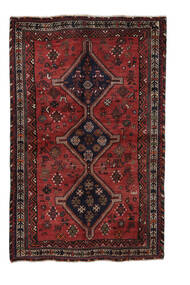  Shiraz Teppe 145X231 Ekte Orientalsk Håndknyttet Svart/Mørk Rød (Ull, )