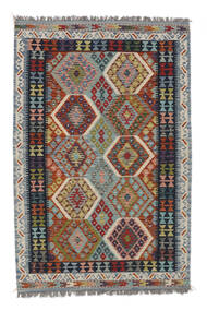  Kelim Afghan Old Style Teppe 126X190 Ekte Orientalsk Håndvevd Mørk Grå/Svart (Ull, )