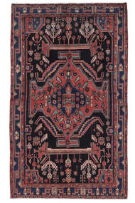 125X225 Nahavand Teppe Orientalsk Svart/Mørk Rød (Ull, Persia/Iran)