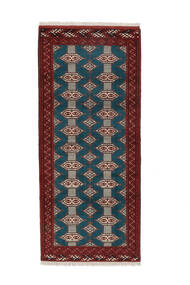  Turkaman Teppe 86X198 Ekte Orientalsk Håndknyttet Teppeløpere Svart/Mørk Rød (Ull, )