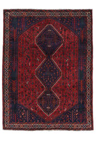  Shiraz Teppe 214X290 Ekte Orientalsk Håndknyttet Svart/Mørk Rød (Ull, Persia/Iran)