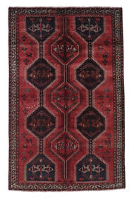  Shiraz Teppe 157X246 Ekte Orientalsk Håndknyttet Svart/Mørk Rød (Ull, Persia/Iran)