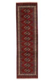  Turkaman Teppe 86X300 Ekte Orientalsk Håndknyttet Teppeløpere Svart/Mørk Rød (Ull, )