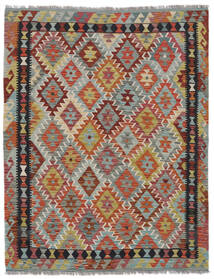  Kelim Afghan Old Style Teppe 154X195 Ekte Orientalsk Håndvevd Mørk Brun/Mørk Grå (Ull, Afghanistan)