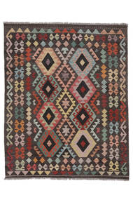  Kelim Afghan Old Style Teppe 157X195 Ekte Orientalsk Håndvevd Svart/Mørk Rød (Ull, )