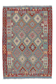  Kelim Afghan Old Style Teppe 129X187 Ekte Orientalsk Håndvevd Mørk Rød/Mørk Grå (Ull, )