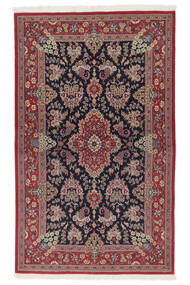  Ghom Kork/Silke Teppe 133X217 Ekte Orientalsk Håndknyttet Mørk Rød/Mørk Brun (Ull/Silke, Persia/Iran)