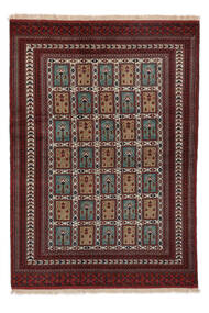  Turkaman Teppe 132X188 Ekte Orientalsk Håndknyttet Svart/Hvit/Creme (Ull, Persia/Iran)