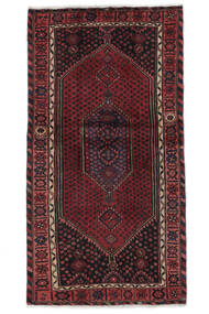  Hamadan Teppe 104X194 Ekte Orientalsk Håndknyttet Svart, Mørk Rød (Ull, Persia/Iran)