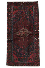  Persisk Hamadan Teppe 105X211 Svart/Mørk Rød (Ull, Persia/Iran)