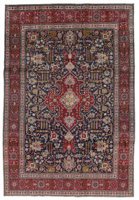  Tabriz Teppe 238X346 Ekte Orientalsk Håndknyttet Svart/Mørk Brun (Ull, Persia/Iran)