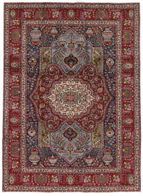  Tabriz Teppe 248X346 Ekte Orientalsk Håndknyttet Mørk Brun/Svart (Ull, Persia/Iran)