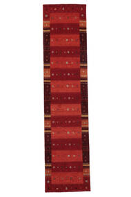  Gabbeh Indisk Teppe 80X350 Ekte Moderne Håndknyttet Teppeløpere Mørk Rød/Svart (Ull, India)