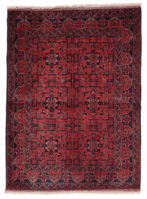  Kunduz Teppe 103X137 Ekte Orientalsk Håndknyttet Svart/Mørk Rød (Ull, Afghanistan)