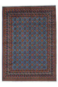  Afghan Fine Teppe 208X289 Ekte Orientalsk Håndknyttet Svart, Mørk Blå (Ull, Afghanistan)