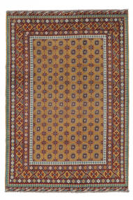 Afghan Teppe 197X289 Ekte Orientalsk Håndknyttet Mørk Brun/Svart (Ull, Afghanistan)