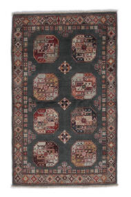  Kazak Fine Teppe 92X149 Ekte Orientalsk Håndknyttet Svart, Brun (Ull, Afghanistan)