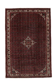  Orientalsk Hosseinabad Teppe 200X306 Svart/Mørk Rød (Ull, Persia/Iran)
