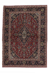  Keshan Teppe 110X153 Ekte Orientalsk Håndknyttet Svart/Mørk Brun (Ull, Persia/Iran)