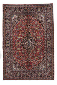  Keshan Teppe 138X205 Ekte Orientalsk Håndknyttet Svart/Mørk Brun (Ull, Persia/Iran)