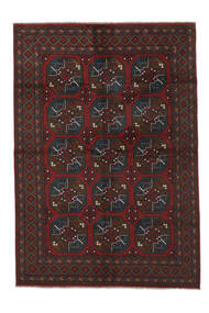  Afghan Teppe 201X295 Ekte Orientalsk Håndknyttet Svart (Ull, Afghanistan)