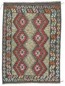  Kelim Afghan Old Style Teppe 126X169 Ekte Orientalsk Håndvevd Svart/Mørk Grønn (Ull, Afghanistan)