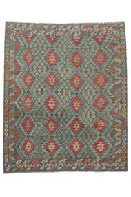  Kelim Afghan Old Style Teppe 247X289 Ekte Orientalsk Håndvevd Mørk Grønn/Svart (Ull, Afghanistan)