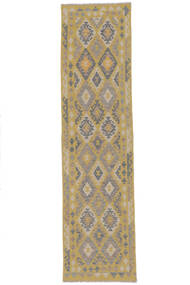  Kelim Afghan Old Style Teppe 78X308 Ekte Orientalsk Håndvevd Teppeløpere Brun/Oransje (Ull, )