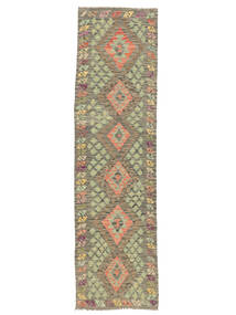  Kelim Afghan Old Style Teppe 78X292 Ekte Orientalsk Håndvevd Teppeløpere Mørk Gul/Brun (Ull, )