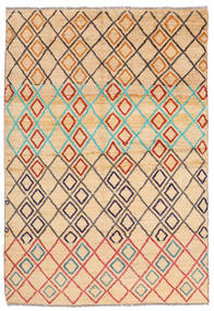  Moroccan Berber - Afghanistan Teppe 145X206 Ekte Moderne Håndknyttet Lysbrun/Brun (Ull, Afghanistan)