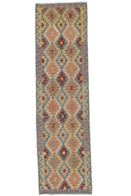  Kelim Afghan Old Style Teppe 79X289 Ekte Orientalsk Håndvevd Teppeløpere Brun (Ull, )